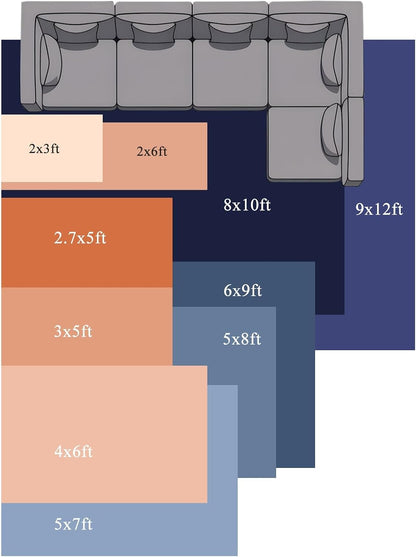 4x6 Modern Abstract Art Area Rug for Living Room Bedroom, Machine Washable Non Slip Indoor Rug Yellow White Geometric Circle Soft Low Profile Floor Carpet for Dining Room Office Home Decor