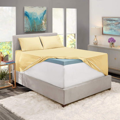 Extra Deep Pocket Sheet Sets, Luxury Soft 6 Piece Bed Sheet Set Fits Mattress 18-24 Inches - Full, Mellow Yellow