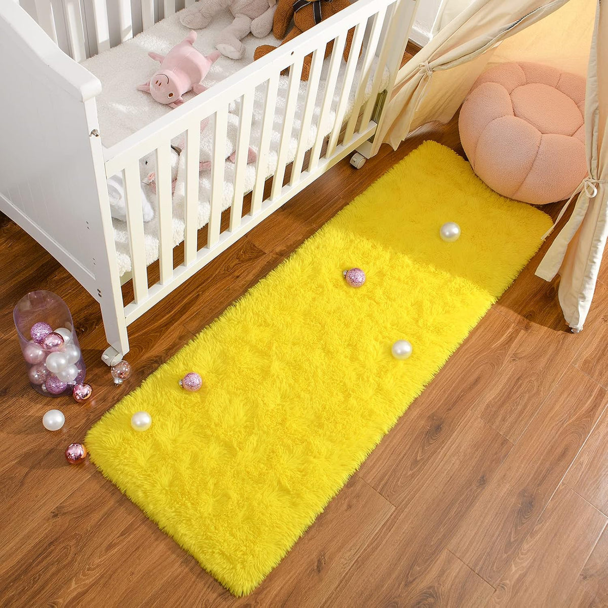 Fluffy Area Rugs 2x6, Soft Washable Shag Rug for Bedroom Girls Room