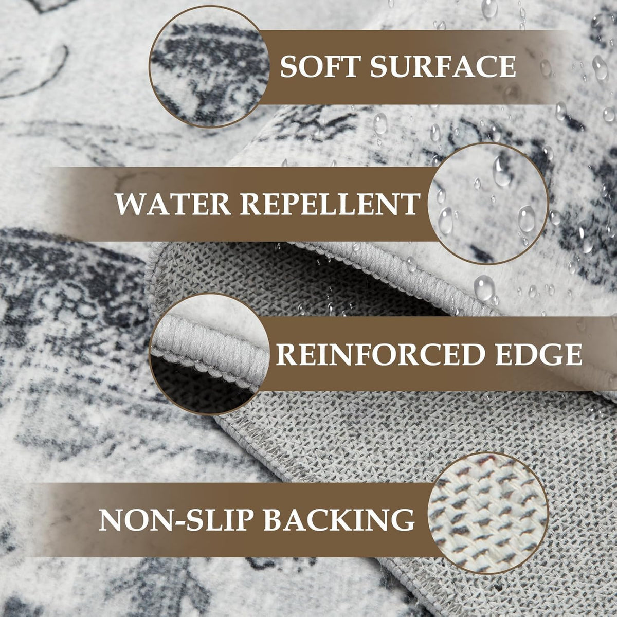 Bright Yellow Black Light Grey Modern Abstract Art Aesthetic Indoor Rugs 4x6 for Living Room Bedroom Dining Room Washable Non Shedding Faux Wool Soft Carpet Dorm Farmhouse Vibrant Geometric Area Rug