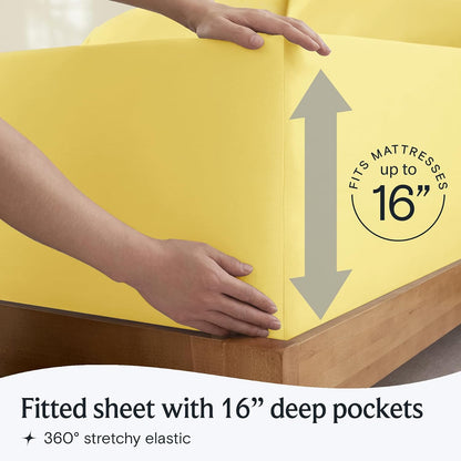 Twin XL Sheets Set, Cooling & Soft Deep Pocket Bed Sheets, 3PC