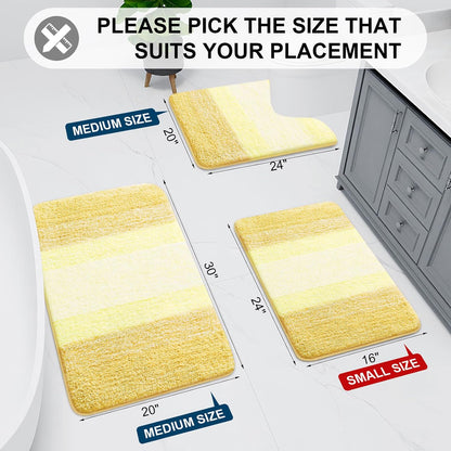 Microfiber Bathroom Rugs, Shaggy Soft Absorbent Bath Rug, 47x24